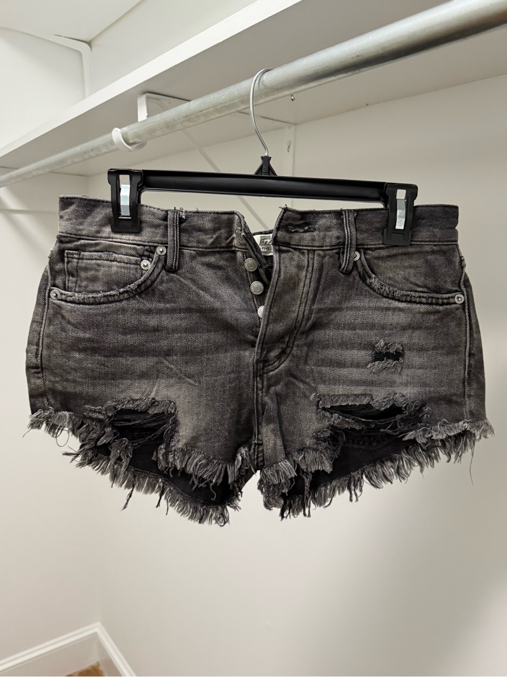 Free People: We The Free Mini Black Jean Shorts